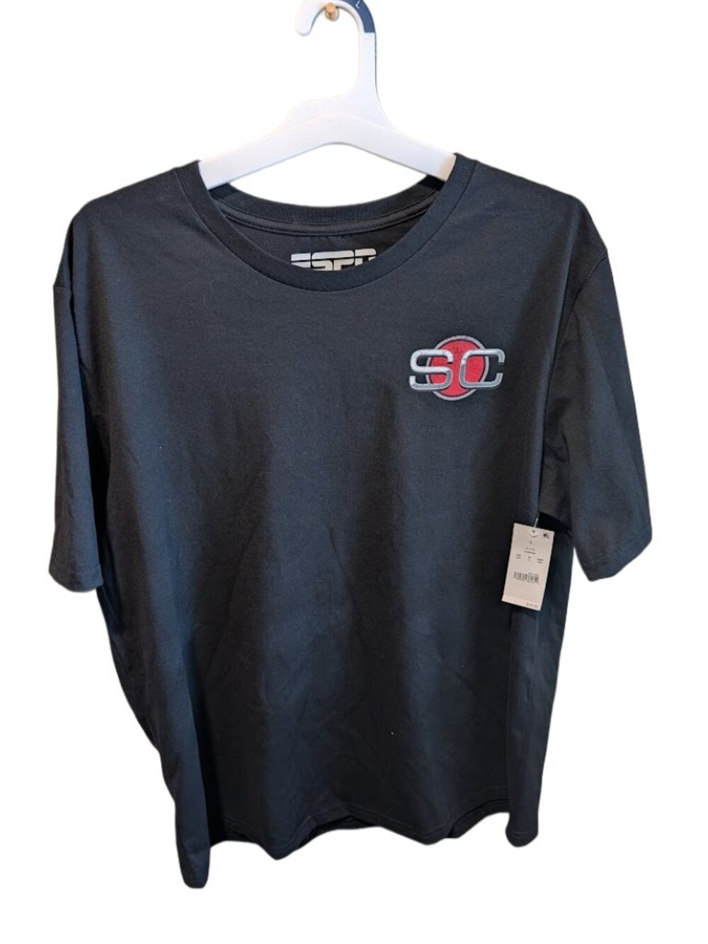 ESPN SportsCenter Graphic T-Shirt Men Black SC Logo Short Sleeve